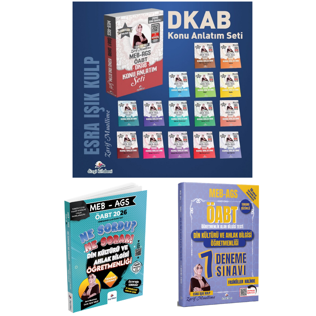 Dizgi Kitap 2026 Meb Ags Öabt Din Kültürü ve Ahlak Bilgisi Öğretmenliği Konu Anlatım Seti & Din Kültürü Soru Bankası & Din Kültürü Deneme Zarif Muallime Esra Işık Kulp Seti
