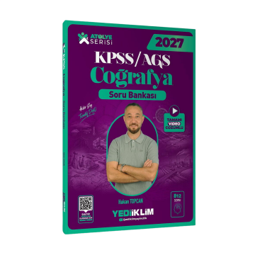 Yediiklim Yayınları 2027 KPSS AGS Atölye Serisi Genel Kültür Coğrafya Tamamı Video Çözümlü Soru Bankası - Hakan Topcan