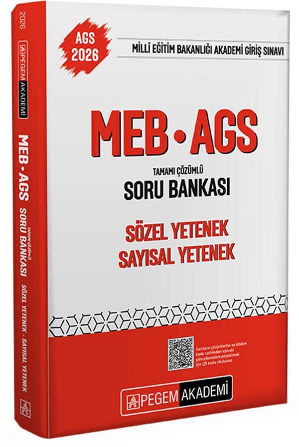 2026 MEB-AGS Soru Bankası Tamamı Çözümlü Sözel Yetenek Sayısal Yetenek Pegem Yayınları