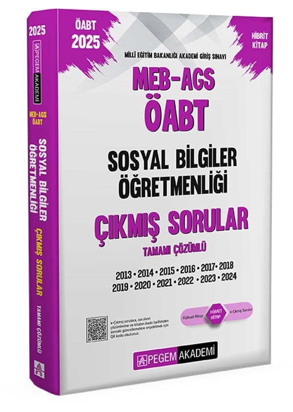 2025 MEB-AGS-ÖABT Sosyal Bilgiler Öğretmenliği Çıkmış Sorular Pegem Yayınları