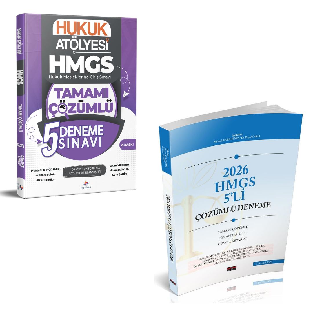 Dizgi Kitap 2026 Hukuk Atölyesi HMGS Hukuk Mesleklerine Giriş Sınavı 5 Deneme Sınavı & HUKAL HMGS 5'li Çözümlü Deneme Sınavı Mustafa Karadeniz Savaş Yayınları Seti