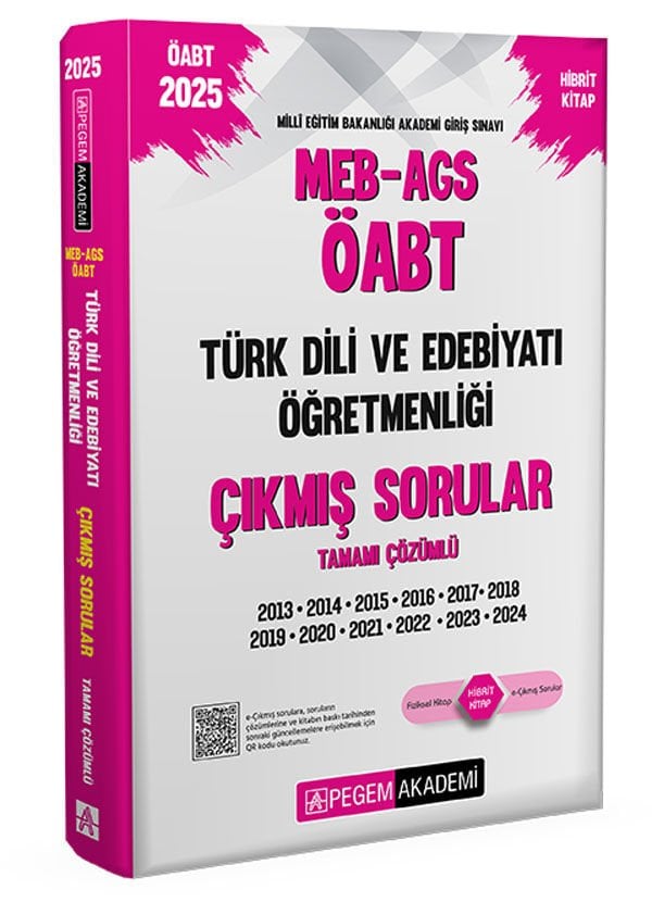 2025 MEB-AGS-ÖABT Türk Dili ve Edebiyatı Öğretmenliği Çıkmış Sorular Pegem Yayınları
