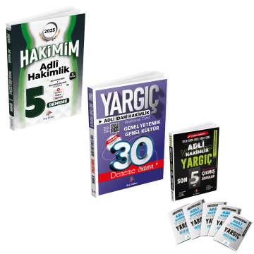 Dizgi Kitap Hakimim Adli Hakimlik Video Çözümlü 5 Deneme, Son 5 Yıl Çözümlü Orijinal Çıkmış Sorular ve Genel Yetenek Genel Kültür 30 Deneme Seti