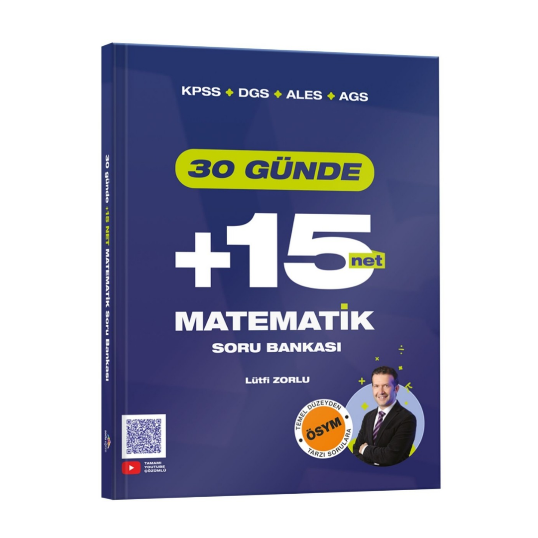 KPSS DGS ALES AGS 30 Günde Matematik +15 Net Soru Bankası Zorlu Eğitim