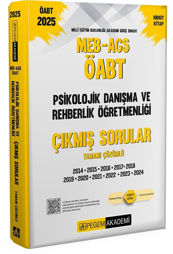 2025 MEB-AGS-ÖABT Psikolojik Danışma ve Rehberlik Öğretmenliği Çıkmış Sorular Pegem Yayınları