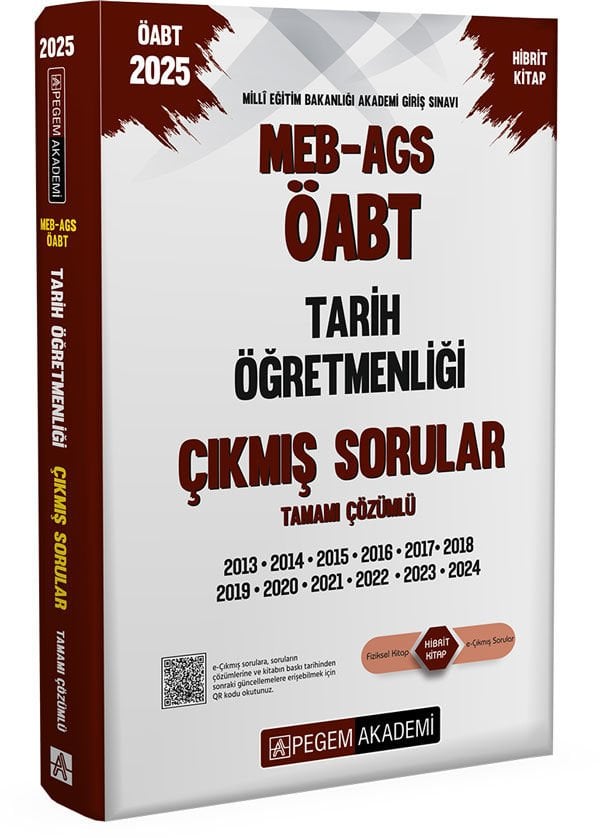 2025 MEB-AGS-ÖABT Tarih Öğretmenliği Çıkmış Sorular Pegem Yayınları