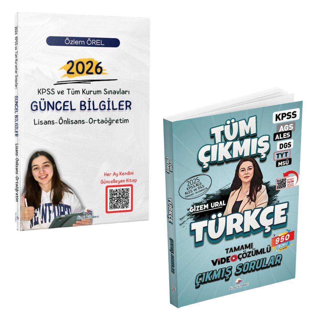 Dizgi Kitap 2026 KPSS ve Tüm Kurum Sınavları Güncel Bilgiler ve Türkçe Tüm Sınavlar Tamamı Video Çözümlü Çıkmış Sorular Seti