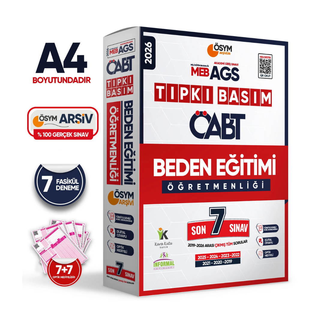 2026 MEB-AGS ÖABT Beden Eğitimi Öğretmenliği ÖSYM Tıpkı Basım 7li Deneme Paketi Dijital Çözümlü İnformal Yayınları