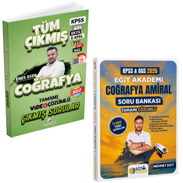 Dizgi Kitap 2026 Coğrafya Tüm Sınavlar Çıkmış Sorular ve 2026 KPSS MEB-AGS Coğrafya Amiral Soru Bankası Eğit Akademi Seti