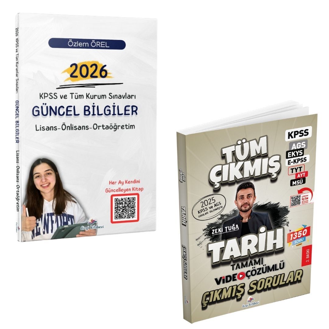 Dizgi Kitap 2026 KPSS ve Tüm Kurum Sınavları Güncel Bilgiler ve Tarih Tüm Sınavlar Tamamı Video Çözümlü Çıkmış Sorular Seti