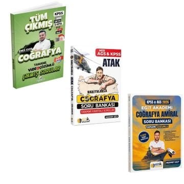 Dizgi Kitap 2026 Dizgi Kitap Coğrafya Tüm Sınavlar Çıkmış Sorular ve Coğrafya Amiral Soru Bankası Eğit Akademi & Haritalarla Atak Coğrafya Soru Bankası Eğit Akademi Seti