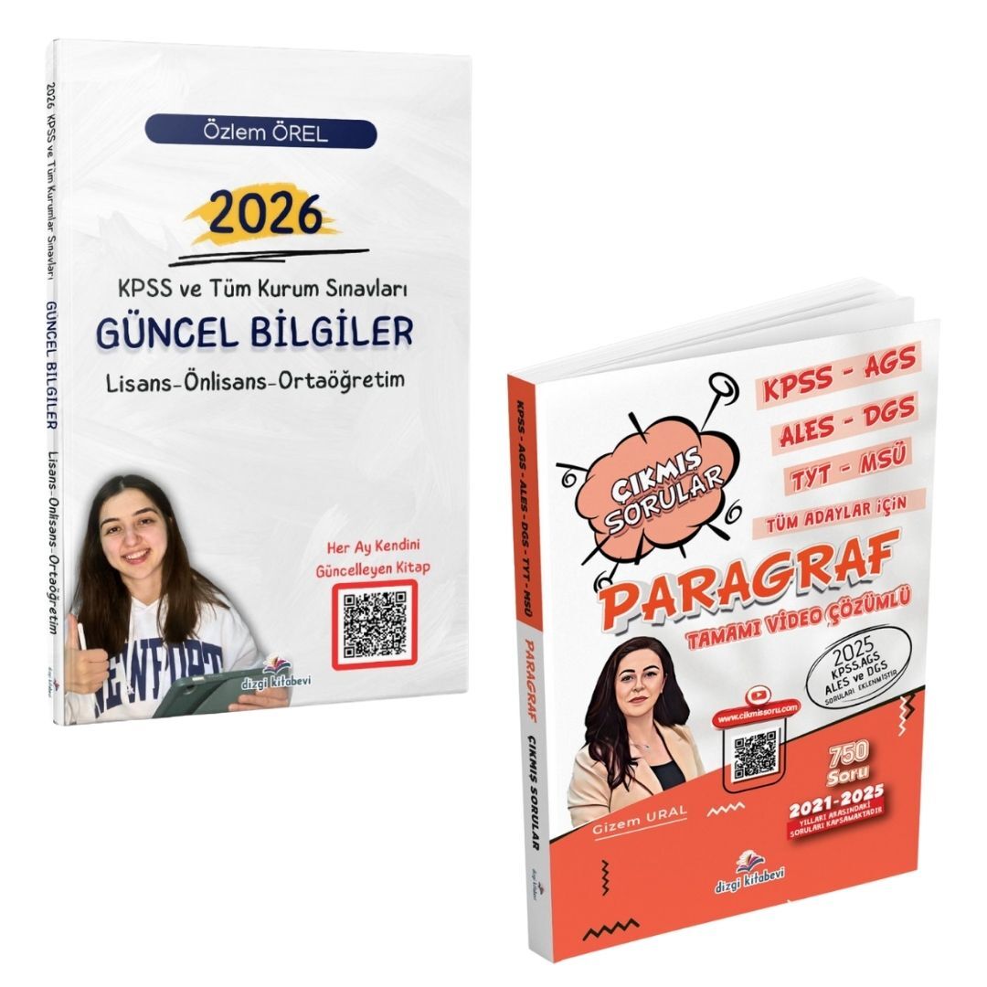 Dizgi Kitap 2026 KPSS ve Tüm Kurum Sınavları Güncel Bilgiler ve Paragraf Tüm Sınavlar Tamamı Video Çözümlü Çıkmış Sorular Seti