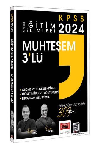 2024 Eğitim Bilimleri Muhteşem 3lü Soru Bankası Ölçme ve Değerlendirme - Öğretim İlke ve Yöntemleri - Program Geliştirme Çözümlü Yargı Yayınları