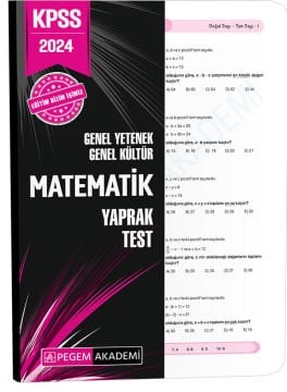 2024 KPSS Genel Yetenek Genel Kültür Matematik Yaprak Test Pegem Yayınları