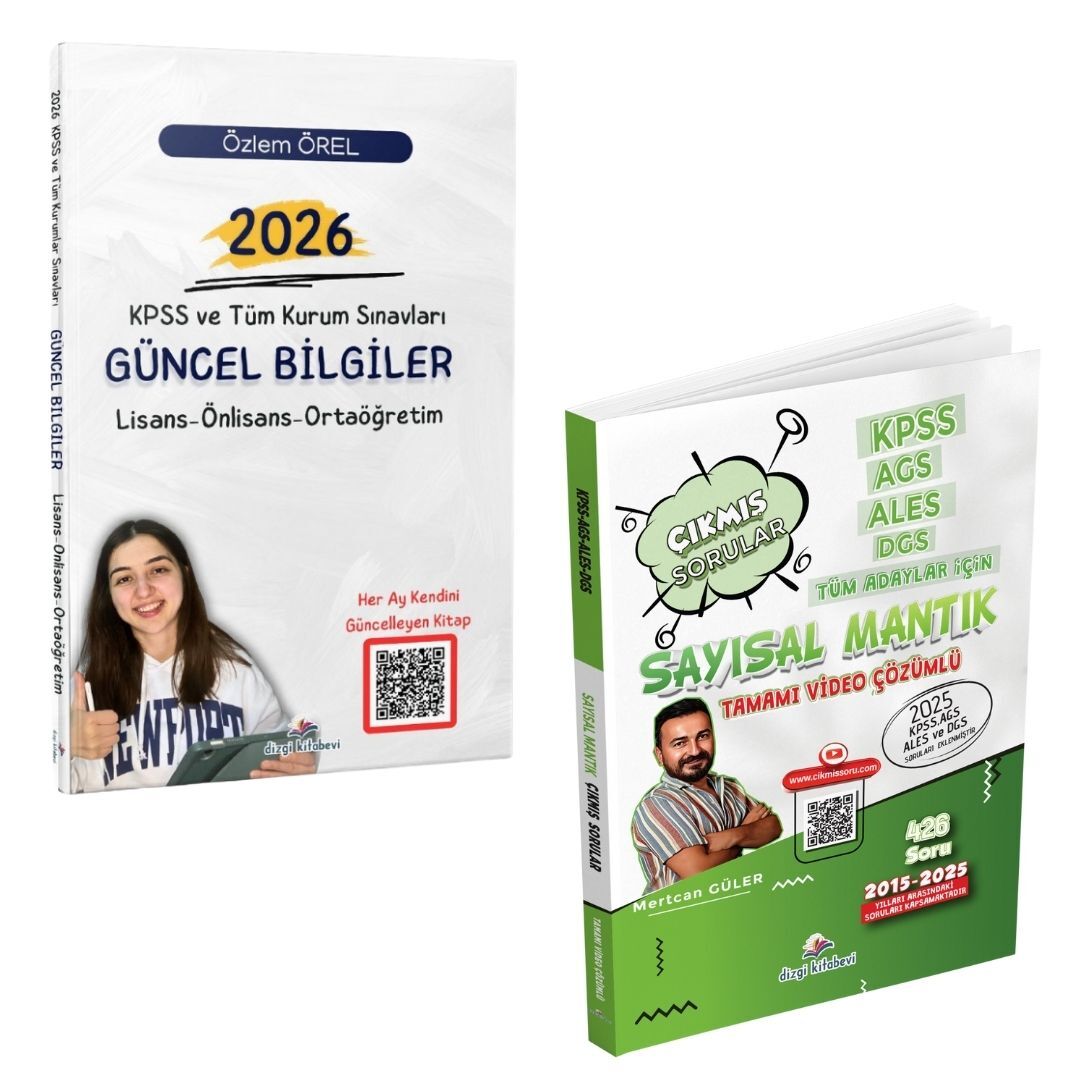 Dizgi Kitap 2026 KPSS ve Tüm Kurum Sınavları Güncel Bilgiler ve Sözel Mantık Tüm Sınavlar Tamamı Video Çözümlü Çıkmış Sorular Seti