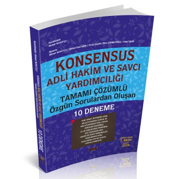 KONSENSUS Adli Hakim ve Savcı Yardımcılığı 10 Deneme Savaş Yayınları Kasım 2024 Savaş Yayınları