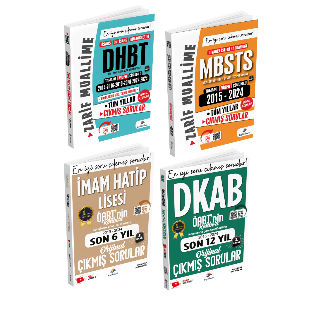 Dizgi Kitap Dikab, İhl, Mbsts, Dhbt 4'lü Video Çözümlü Çıkmış Soru Seti Zarif Muallime