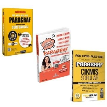Dizgi Kitap AGS KPSS ALES DGS Ezberbozan Paragraf Soru Bankası Tüm Adaylar Paragraf Çıkmış Sorular 3'lü Set