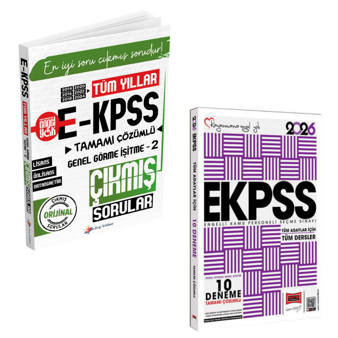 Dizgi Kitap EKPSS Tüm Yıllar Tamamı Çözümlü Genel Görme İşitme 2 Çıkmış Sorular ve Tüm Dersler Tamamı Çözümlü 10 Deneme Seti