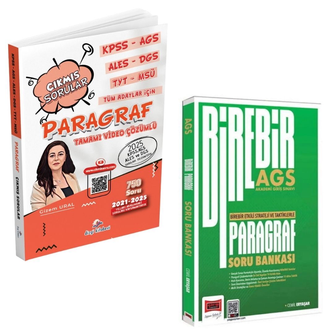 Dizgi Kitap KPSS AGS ALES DGS TYT MSÜ Tüm Adaylar Paragraf Çıkmış Sorular ve 2026 MEB-AGS Birebir Serisi Paragraf Soru Bankası Yargı Yayınları Seti