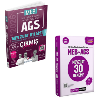 Dizgi Kitap 2026 MEB-AGS Mevzuat Bilgisi Çıkmış Sorular ve Pegem Yayınları Mevzuat 30 Deneme Seti