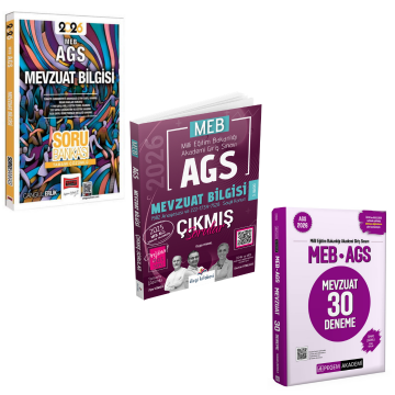 Dizgi Kitap 2026 MEB AGS Mevzuat Bilgisi Çıkmış Sorular & MEB AGS Mevzuat 30 Deneme Pegem & MEB-AGS Mevzuat Bilgisi Soru Bankası Yargı Yayınları Seti