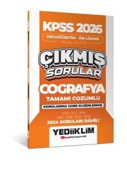 Yediiklim Yayınları 2026 KPSS Ortaöğretim Ön Lisans Coğrafya Konularına Göre Çıkmış Sorular (2024 soruları dahil)