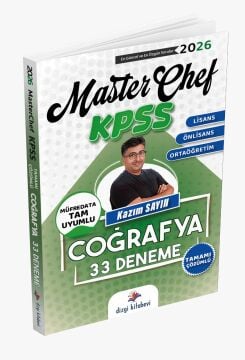 Dizgi Kitap 2026 Tüm Adaylar İçin MasterChef Kpss Coğrafya Tamamı Çözümlü 33 Deneme Kazım Sayın