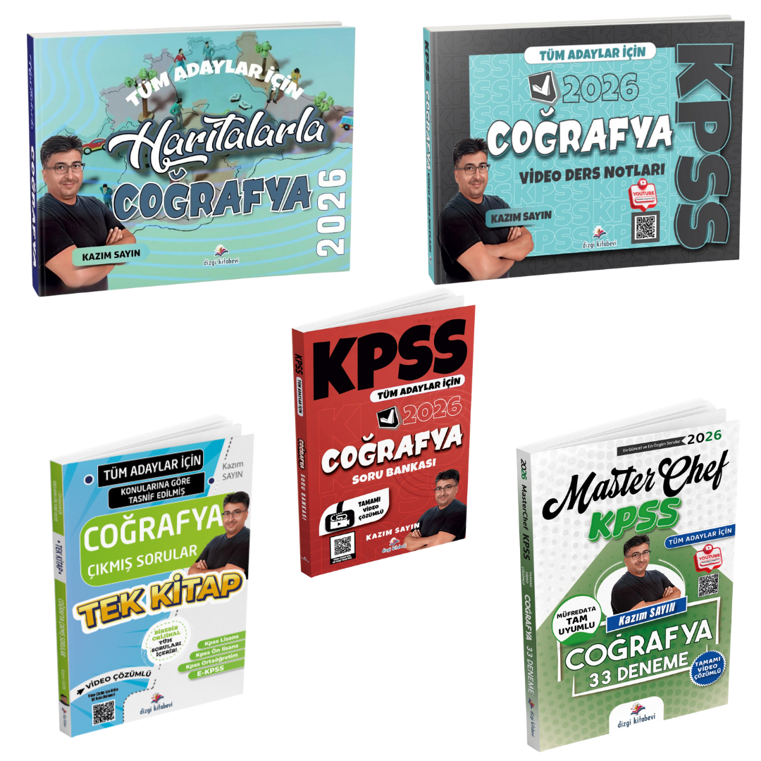 Dizgi Kitap 2026 Tüm Adaylar İçin Kpss Coğrafya Kazandıran 5'li Set Kazım Sayın