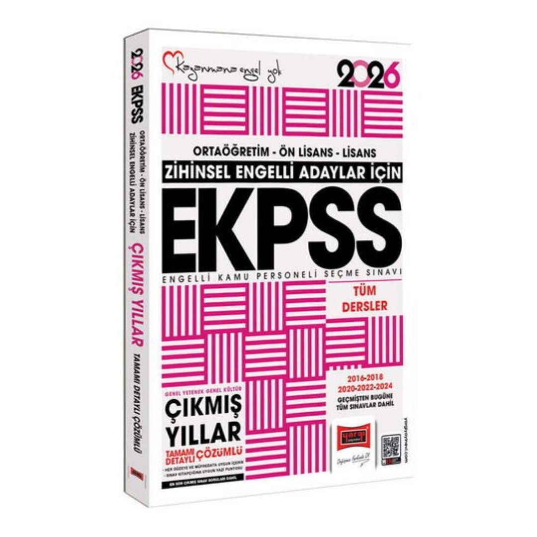 2026 Zihinsel Engelli Adaylar İçin EKPSS GK-GY Tüm Dersler (2016-2024) Çıkmış Sorular Kitabı Yargı Yayınları