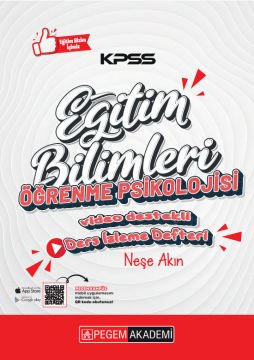 KPSS Eğitim Bilimleri Öğrenme Psikoloji Ders İzleme Defteri Pegem Akademi