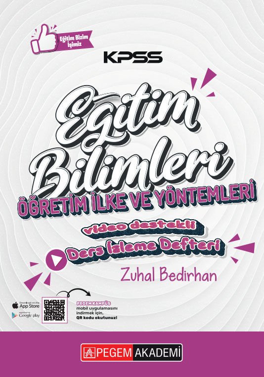 KPSS Eğitim Bilimleri Öğretim İlke ve Yöntemleri Ders İzleme Defteri Pegem Akademi