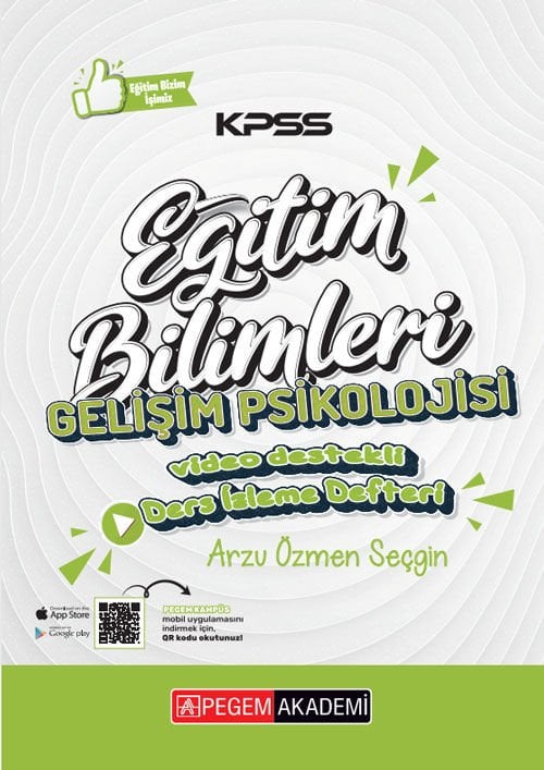KPSS Eğitim Bilimleri Gelişim Psikolojisi Ders İzleme Defteri Pegem Akademi