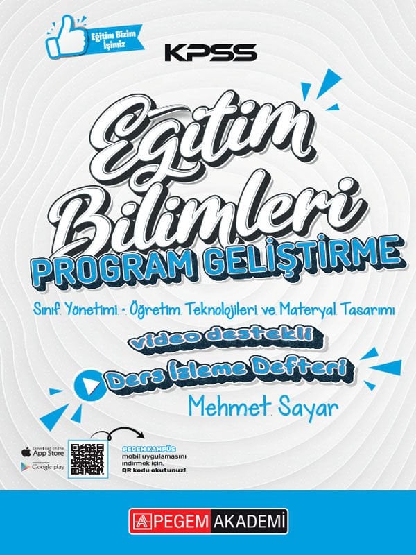 KPSS Eğitim Bilimleri Program Geliştirme Ders İzleme Defteri Pegem Yayınları