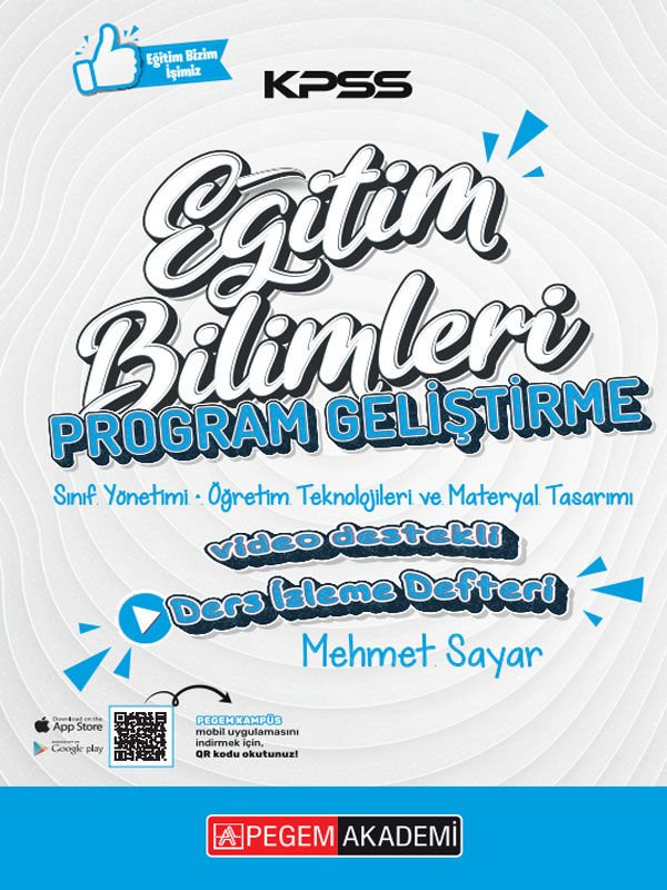 KPSS Eğitim Bilimleri Program Geliştirme Ders İzleme Defteri Pegem Akademi