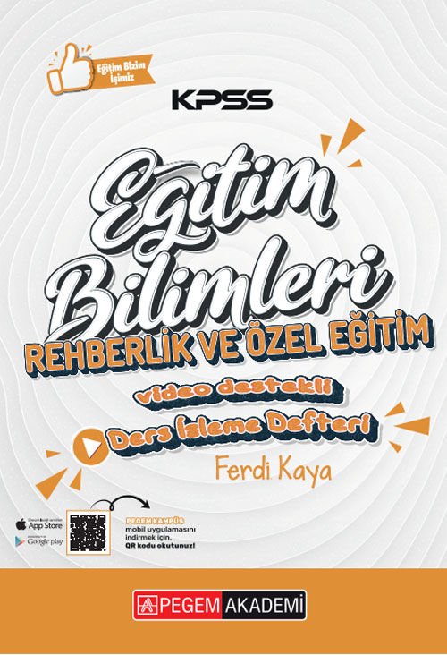 KPSS Eğitim Bilimleri Rehberlik ve Özel Eğitim Ders İzleme Defteri Pegem Akademi