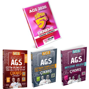 2026 MEB AGS Süper 5 li Deneme & AGS Eğitim Bilimleri ve Türk Milli Eğitim Sistemi Çıkmış Sorular & AGS Eğitimin Temelleri Çıkmış Sorular & AGS Mevzuat Bilgisi Çıkmış Sorular Seti