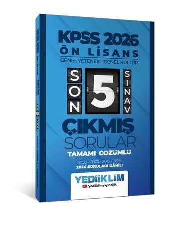 2026 Ön Lisans GY-GK Tamamı Çözümlü Son 5 Sınav Çıkmış Sorular 2024 Soruları Dahil Yediiklim Yayınları