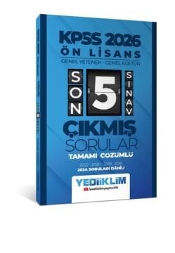 Yediiklim 2026 Ön Lisans GY-GK Tamamı Çözümlü Son 5 Sınav Çıkmış Sorular 2024 Soruları Dahil