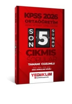 2026 Ortaöğretim Genel Yetenek - Genel Kültür Tamamı Çözümlü Son 5 Sınav Çıkmış Sorular (2024 Soruları Dahil) Yediiklim Yayınları