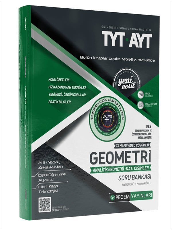 TYT-AYT Geometri Analitik Geometri-Katı Cisimler Soru Bankası Pegem Yayınları