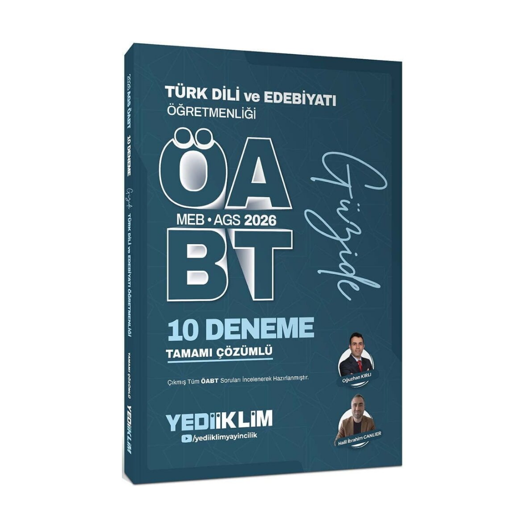 2026 ÖABT MEB-AGS Türk Dili ve Edebiyatı Öğretmenliği 10 Deneme Çözümlü - Oğuzhan Kırlı, Halil İbrahim Canlıer Yediiklim Yayınları
