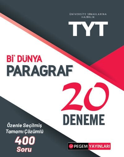 TYT Bi Dünya Paragraf 20 Deneme Pegem Yayınları