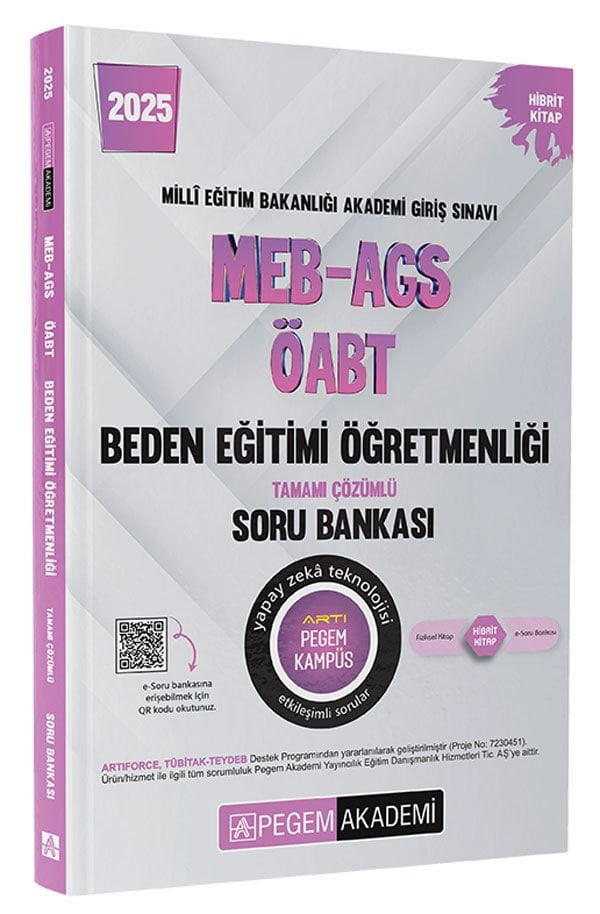 2025 MEB-AGS-ÖABT Beden Eğitimi Tamamı Çözümlü Soru Bankası Pegem Yayınları
