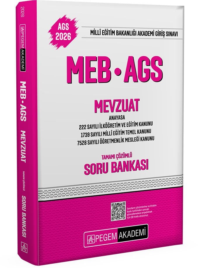 2026 MEB-AGS Soru Bankası Tamamı Çözümlü Mevzuat Pegem Yayınları