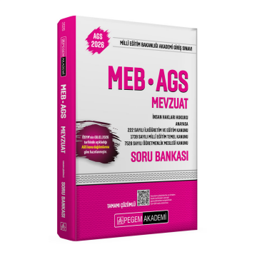 Pegem Akademi 2026 MEB-AGS Mevzuat Soru Bankası Tamamı Çözümlü