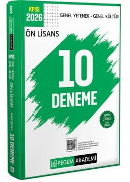 Pegem Akademi 2026 KPSS Genel Yetenek Genel Kültür Ön Lisans Tamamı Çözümlü 10 Deneme