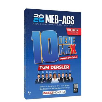 İndeks Akademi Yayıncılık 2026 MEB-AGS Tüm Dersler 10 DenemeX Çözümlü