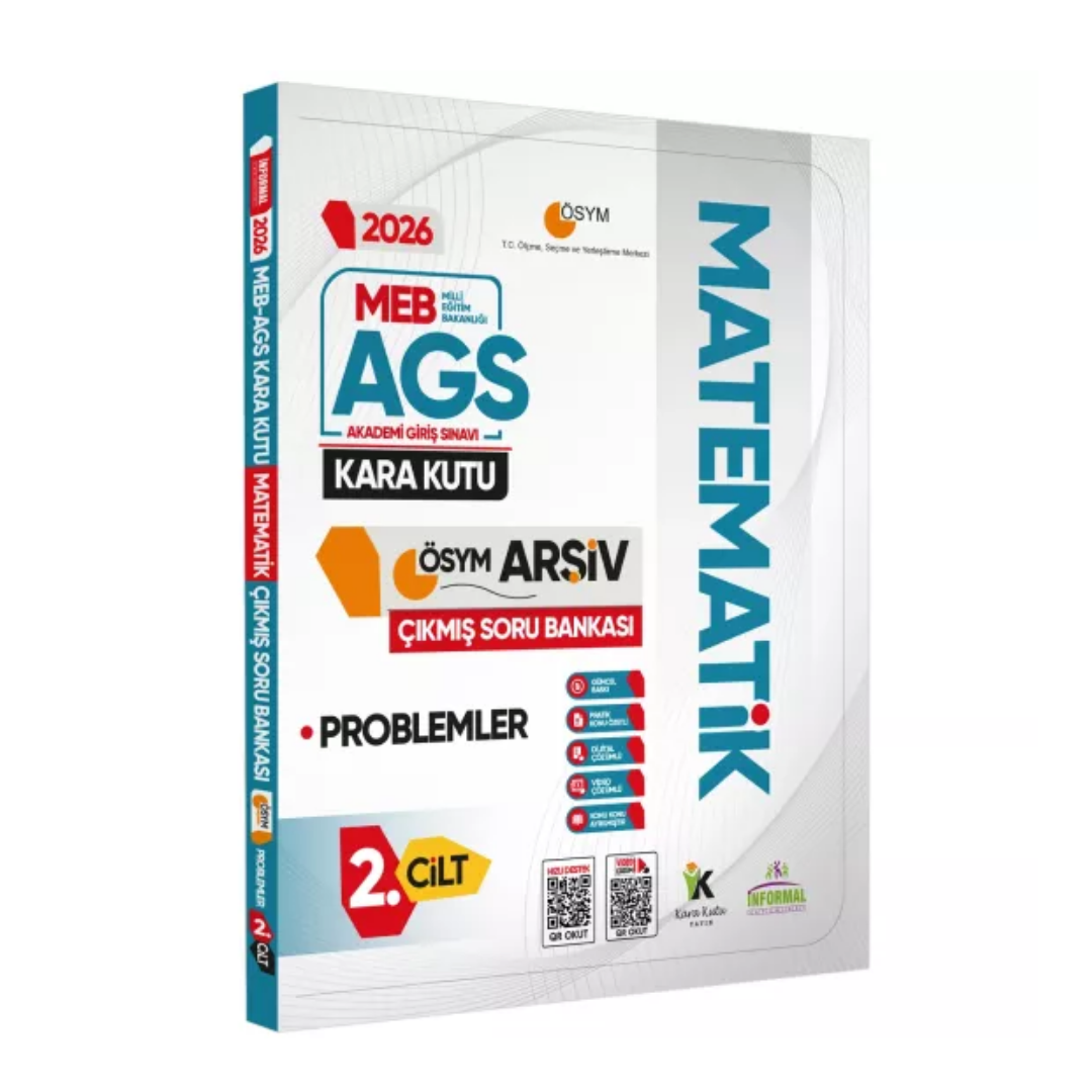 2026 MEB AGS MATEMATİK Kara Kutusu 2.Cilt PROBLEMLER ÖSYM Çıkmış Soru Bankası Özetli Dijital Çözümlü İnformal Yayınları