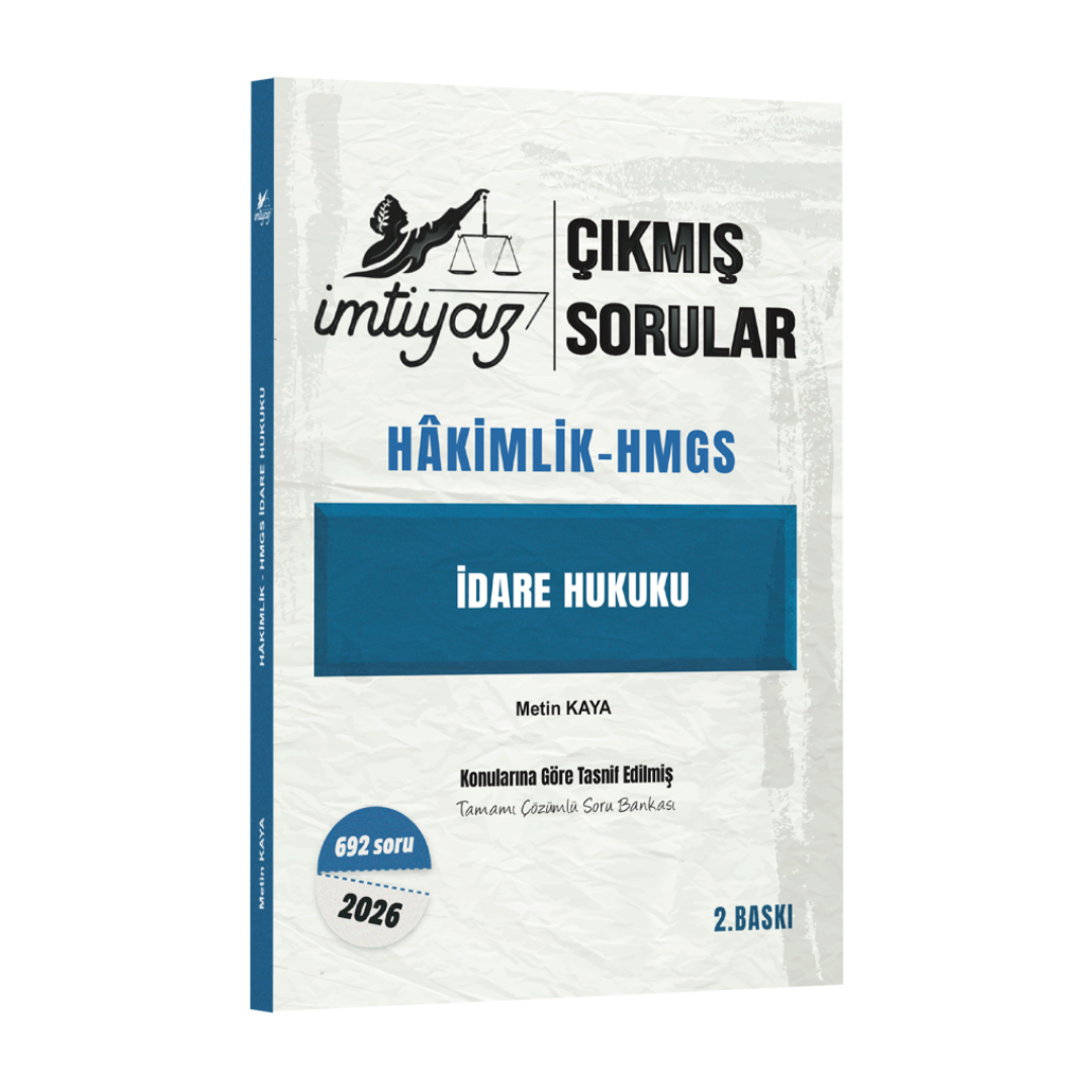 İmtiyaz Yayınları 2026 Hakimlik HMGS İdare Hukuku Çıkmış Sorular Çözümlü - Metin Kaya